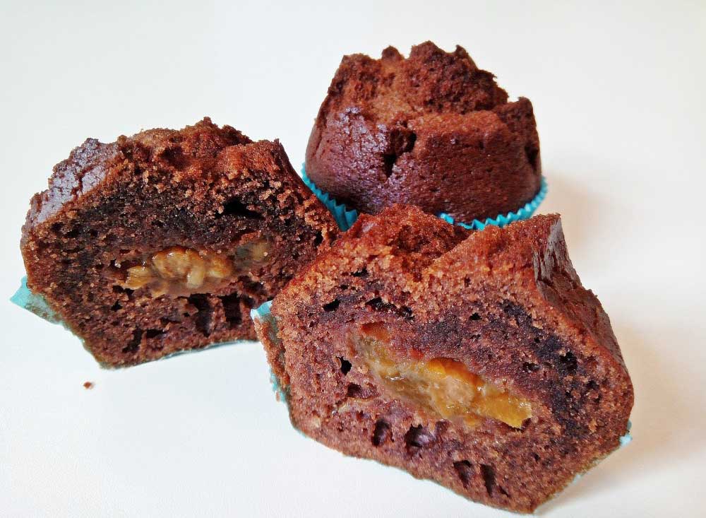 <strong>Muffin brownie s meruňkami</strong>, 85 g<br />
     <small>také balené v OA, 2x85 g<br />
     min. trv. 4 dny | OA 21 dnů<br />
     Alergeny: 3 - Vejce, 7 - Mléko včetně laktózy</small>